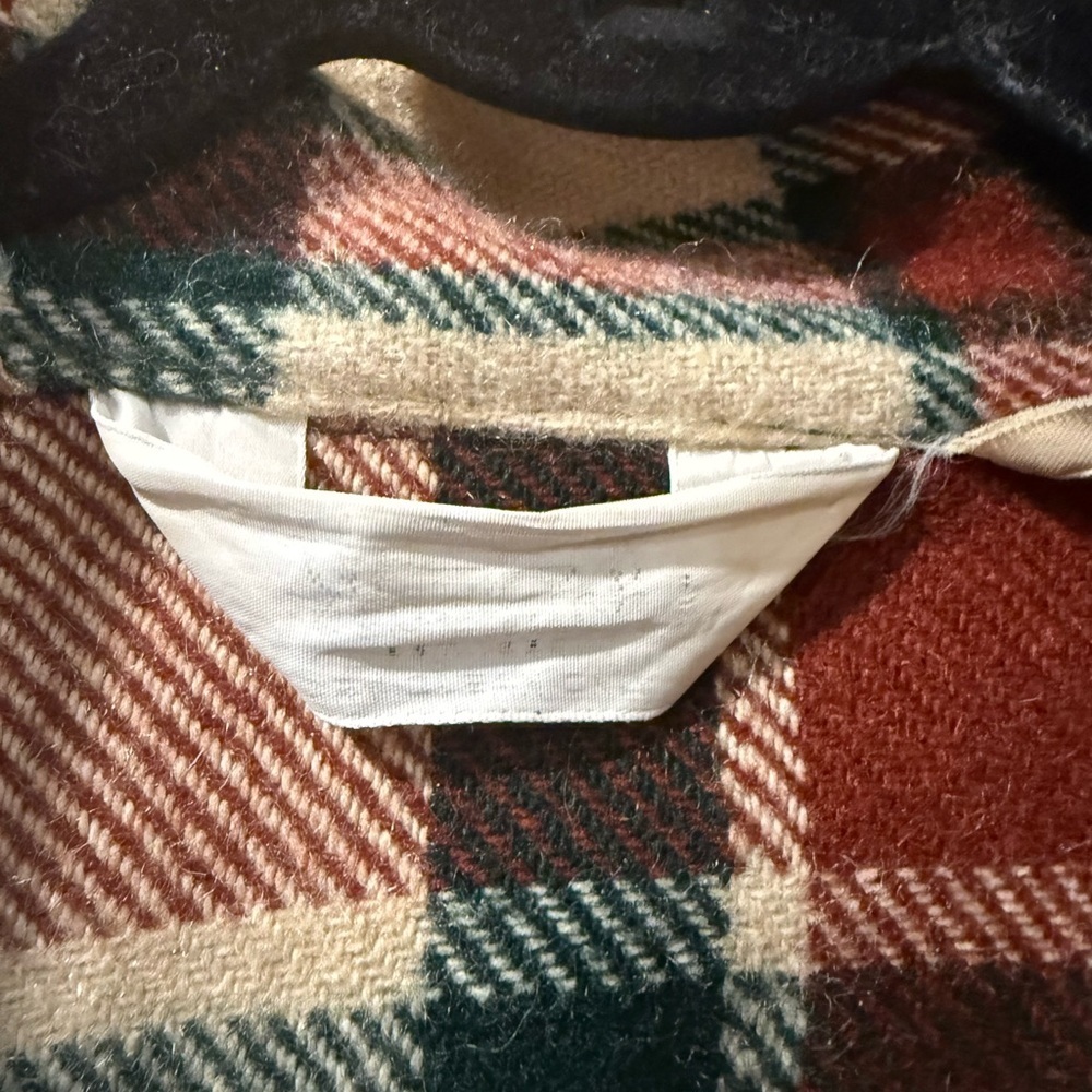 Woolrich VTG 60s 70s Wool Nylon Blend Shirt Jacket Plaid Red Green Brown Mens - Picture 5 of 6